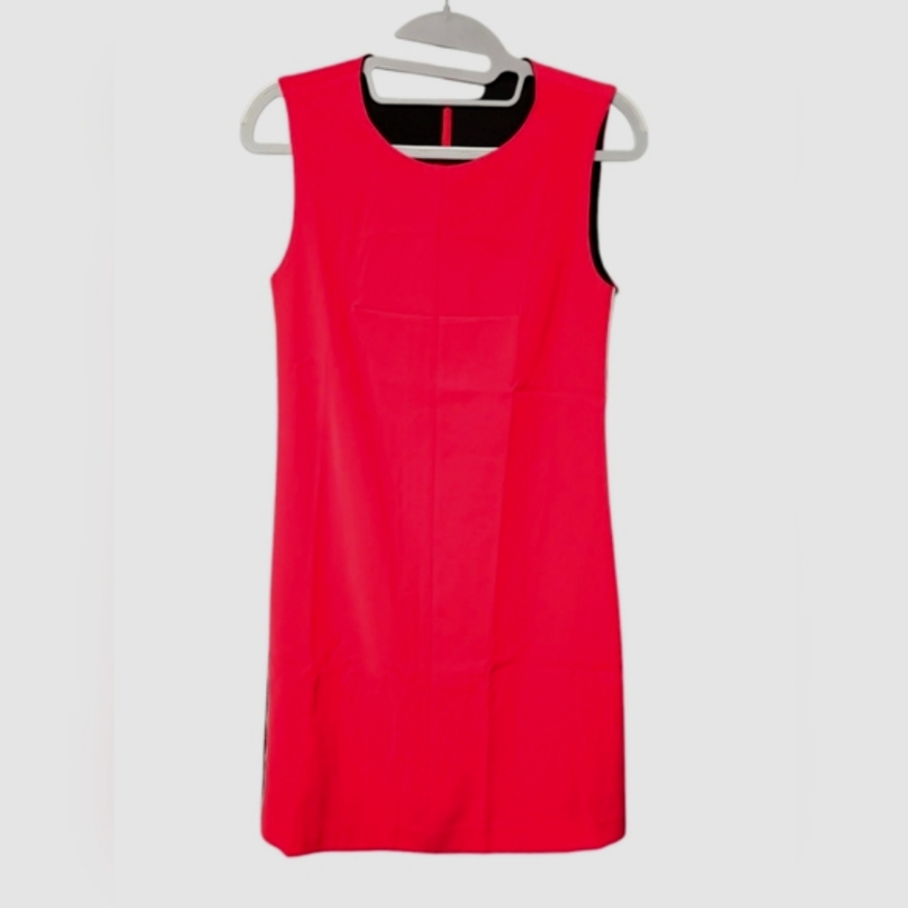 Jaspal Sleeveless Mini Dress w Embroidered Trim Sz X-Small Cherry Red